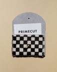 Primecut Cardholder in Checkered Hair on Hide