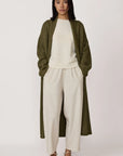 LAUDE the Label Barrel Leg Pant in Ivory Corduroy