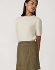 LAUDE the Label Classic Mini Skirt in Olive Corduroy