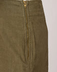 LAUDE the Label Classic Mini Skirt in Olive Corduroy