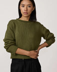Laude the Label Mare Rolled Neck Sweater in Olive