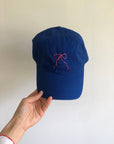Billy Bamboo Hand Embroidered Bow Caps in Blueberry