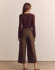 Amente Pleated Cotton Trouser in Forest