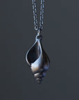 Hannah Blount Jewelry Little Tulip Shell Necklace in Oxidized Sterling Silver