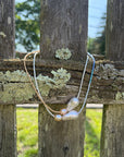 Freshwater Pearl + Japanese Glass Bead Necklace