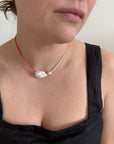 Freshwater Pearl + Japanese Glass Bead Necklace