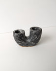 Mayhewn Black Marbled U-Shaped Taper Candle Holder