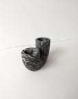 Mayhewn Black Marbled U-Shaped Taper Candle Holder