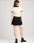 Known Supply Zuri Knit Polo in Pearl/Black