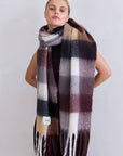 Arctic Fox Reykjavik Scarf in Plum Check