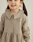 Norsu Toddler Fleece Collar Sweatshirt Dress in Twig