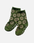 Grip Socks in Olive Smile