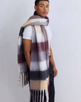 Arctic Fox Reykjavik Scarf in Plum Check