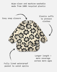 Kids Smock Bib in Black Sunflowers