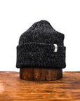 Black Melange Ragg Wool Beanie: One Size
