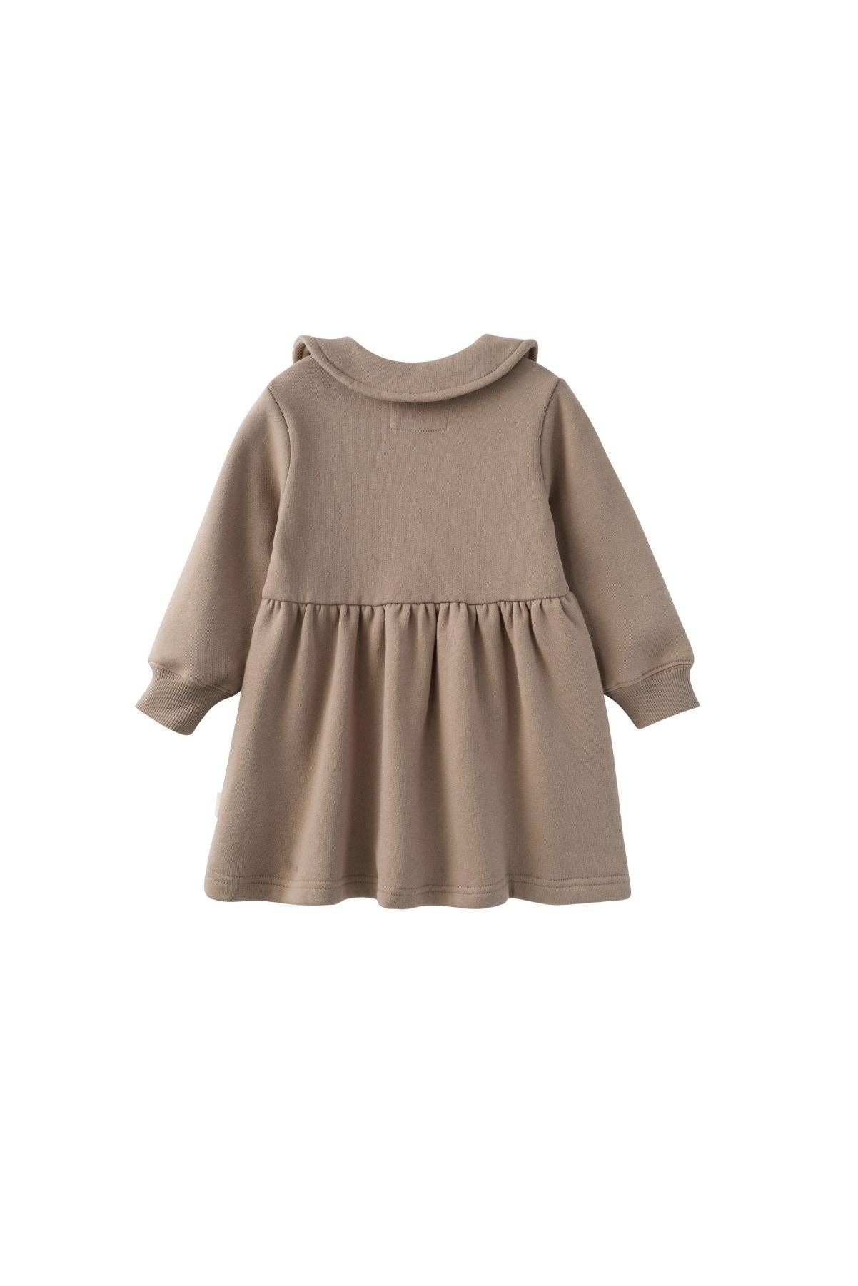 toddler sweater dress Toddler Fleece Collar Sweatshirt Dress-Winter twig| Norsu Organic 2-3T