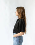 Vintage Black Loop Collar Shirt