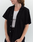 Vintage Black Loop Collar Shirt