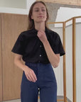 Vintage Black Loop Collar Shirt