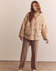 Shepherd reversible cardigan: Oatmeal/Brown / Solid