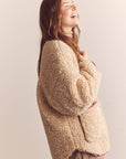 Shepherd reversible cardigan: Oatmeal/Brown / Solid