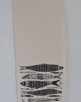 Sardines Tea Towel in Black - Organic Cotton