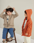 Norsu Toddler Organic Fleece Hooded Jacket in Rust