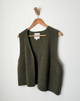 Le Bon Shoppe Granny Cotton Sweater Vest in Olive Green