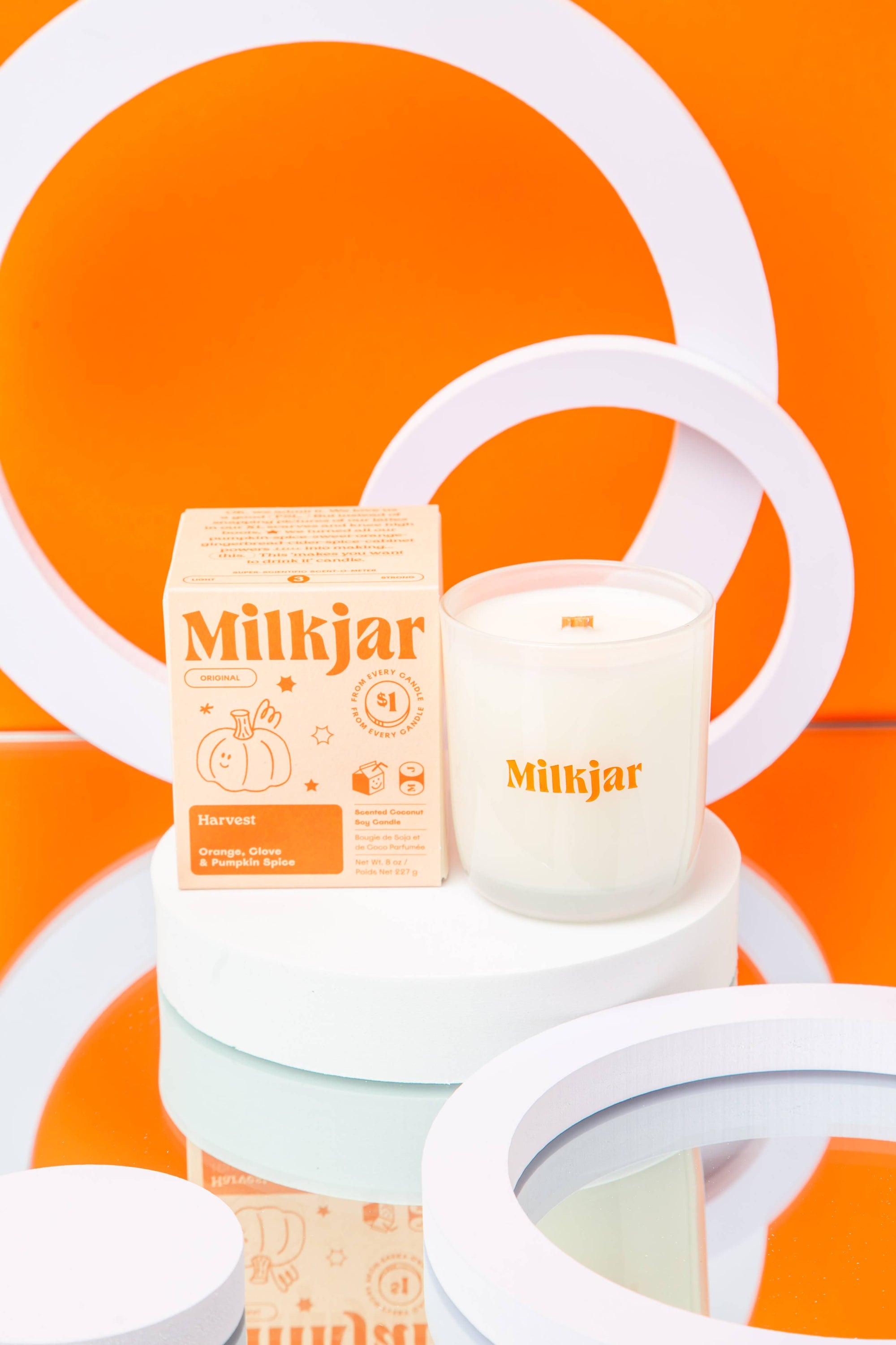 Milk Jar Coconut Soy Candle in Harvest