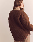 Shepherd reversible cardigan: Oatmeal/Brown / Solid