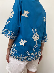 Hawaiian Embroidered Tunic Top