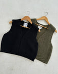 Le Bon Shoppe Granny Cotton Sweater Vest in Black