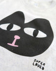 Joseph + Sue Black Cat Kids Sweatshirt in Heather Natural