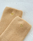 Le Bon Shoppe Embroidered Cloud Socks  inFrench Vanilla + Gold Heart