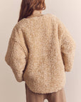 Shepherd reversible cardigan: Oatmeal/Brown / Solid