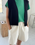 Le Bon Shoppe Granny Cotton Sweater Vest in Black