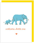 Smudge Ink Elephant Walk Baby Card