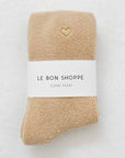 Le Bon Shoppe Embroidered Cloud Socks  inFrench Vanilla + Gold Heart