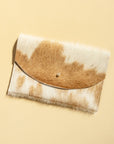 Primecut Envelope Pouch in Caramel Speckled Hair on Hide