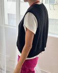 Le Bon Shoppe Granny Cotton Sweater Vest in Black