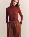 Amente Pleated Drawstring Pants in Red Bean