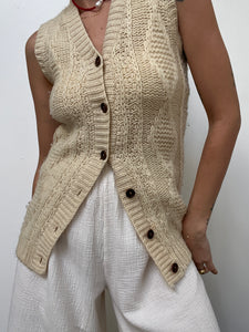 Wool Cable Knit Vest
