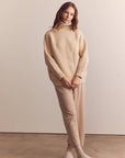 Wool Turtleneck Waffle Sweater: Cream