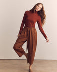 Amente Pleated Drawstring Pants in Red Bean