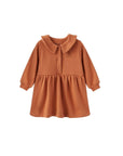 Norsu Toddler Fleece Collar Sweatshirt Dress in Rust