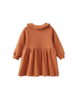 Norsu Toddler Fleece Collar Sweatshirt Dress in Rust