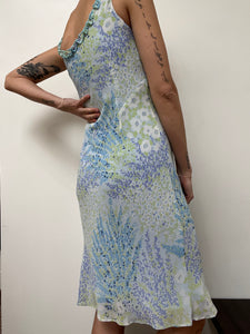 90's Watercolor Midi Dress