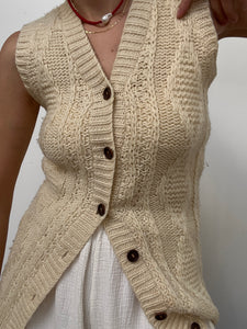 Wool Cable Knit Vest