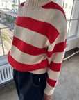 Le Bon Shoppe Zoe Cotton Sweater in Red Stripe