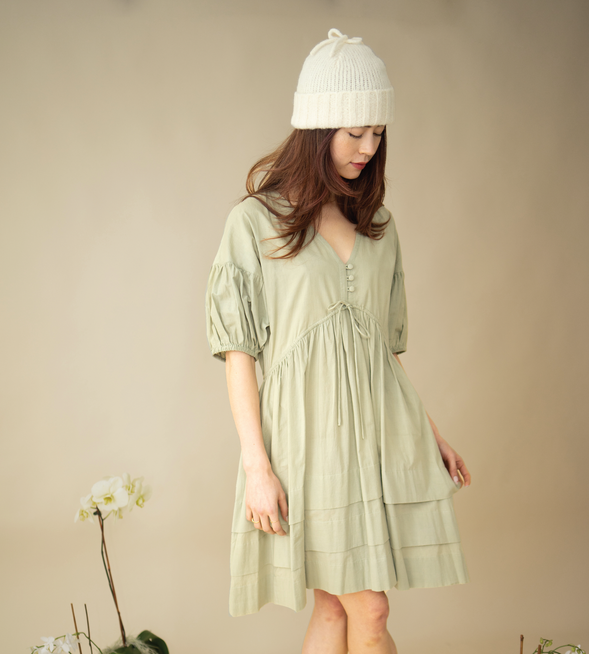 Bailey Renee Poet Dress in Green Lilly